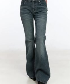 Washed Slim Straight Denim Jeans