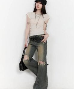 Cropped Ankle Length Straight Denim Jeans