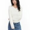 Oversized Drop Shoulder Knit Sweater