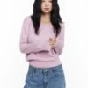 V Neck Relaxed Fit Knit Sweater