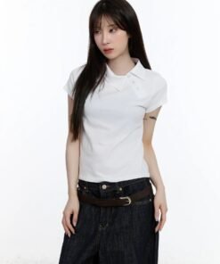 Crop Length Short Sleeve Casual Top