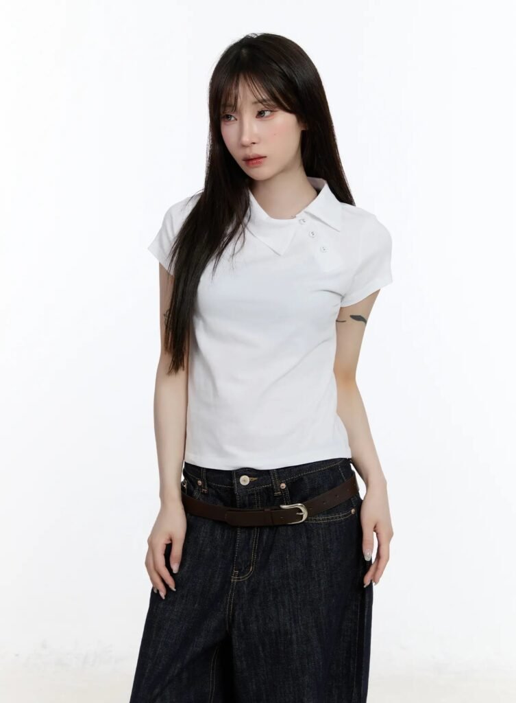 Crop Length Short Sleeve Casual Top