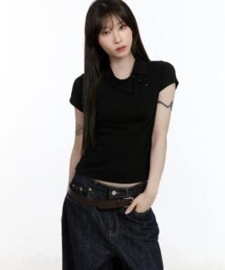 Loose Fit Round Neck Straight Cut T-Shirt